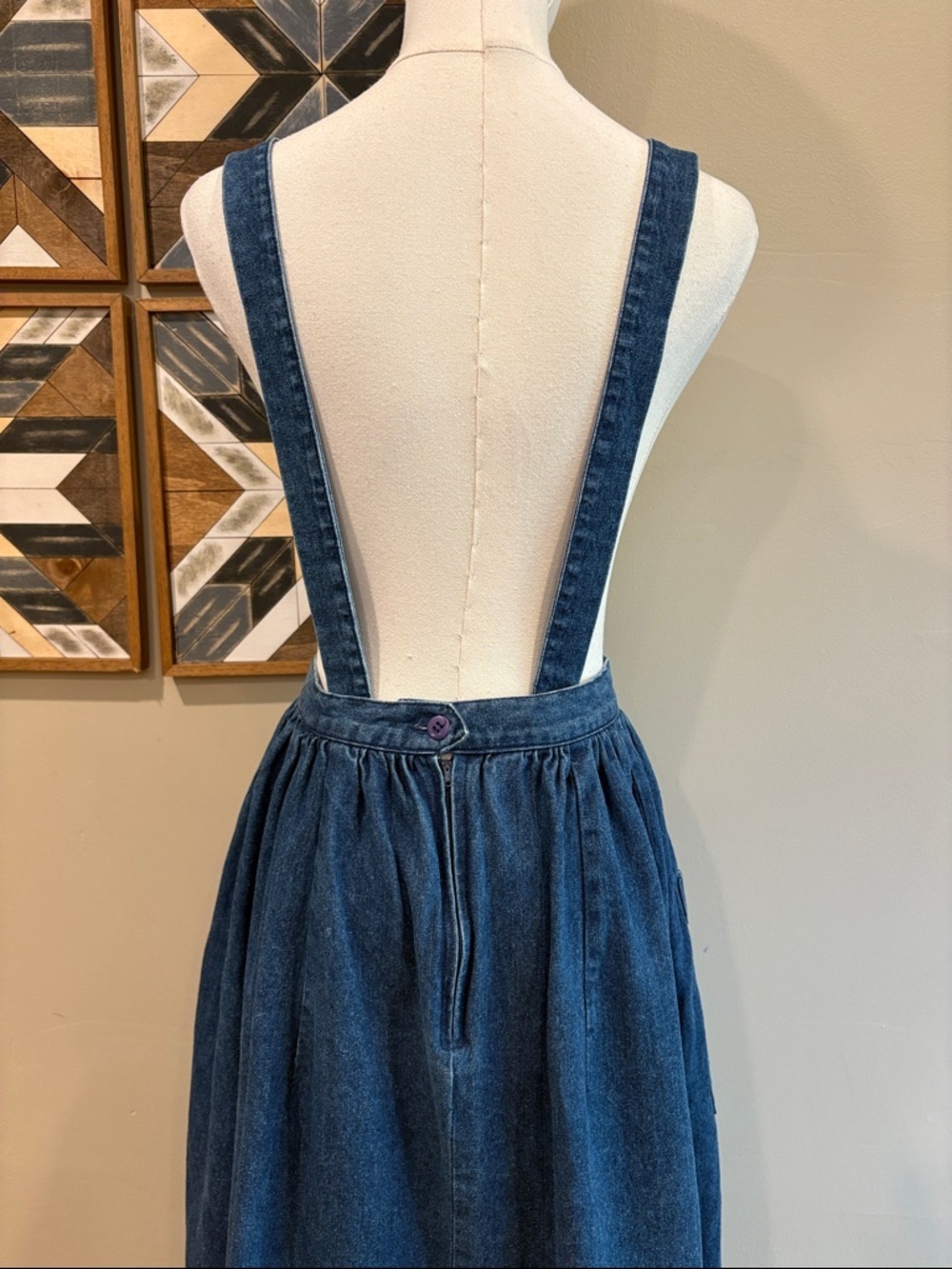 Vintage Bullocks Country Collections Denim Cotton Overall Dress size 8 - Picture 6 of 12